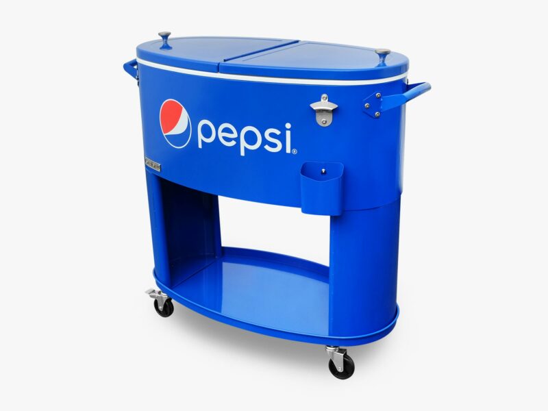 Pepsi 80-Qt Outdoor Patio Cooler in Blue Made by Permasteel