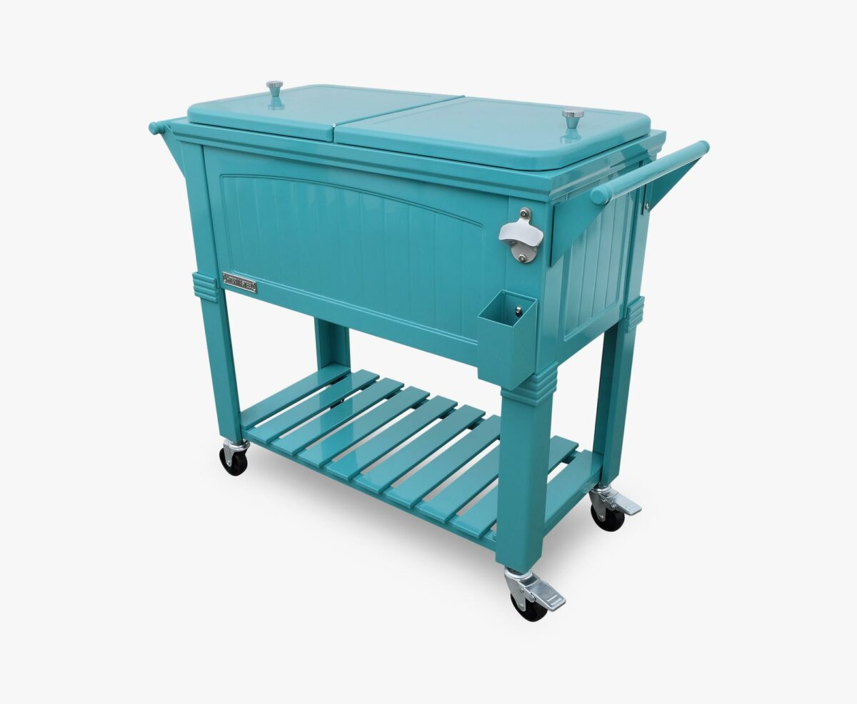 Permasteel 80 Quart Outdoor Patio Cooler in Teal Turquoise