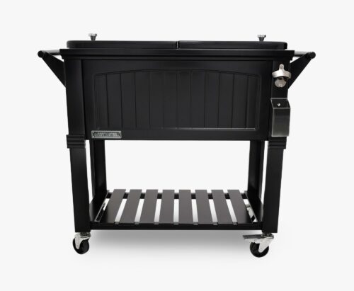 Permasteel 80 Quart Patio Cooler Beverage Cart for Outdoor Outside Cooler with Wheels and Handle for Backyard Deck Patio Poolside Pool Decor Outdoor Furniture