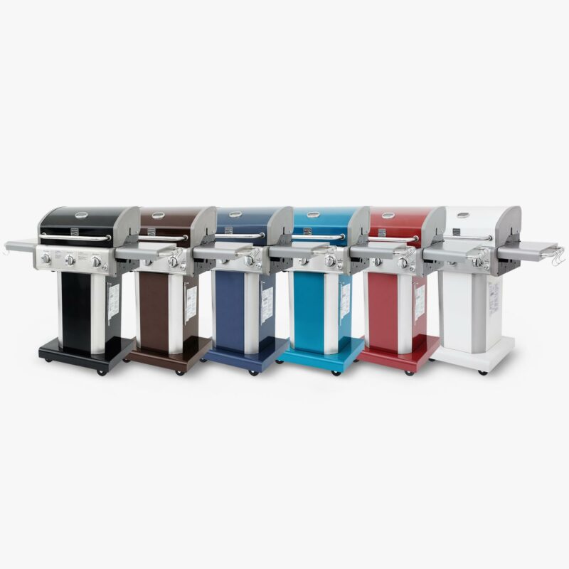 Kenmore 3-Burner Gas Grill Pedestal Style with Wheels in Azure Blue PG-4030400LD-AZ