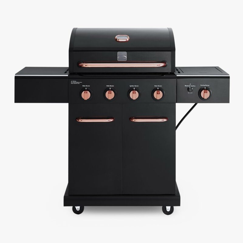 Kenmore 4-Burner Gas Grill with Side Searing Burner Black with Copper Accents