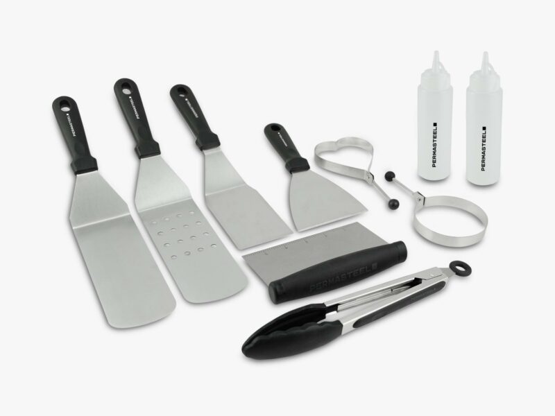 Permasteel 10-Pc Griddle Set Utensils Cooking Tools for Flat Top Grills Griddles Blackstone