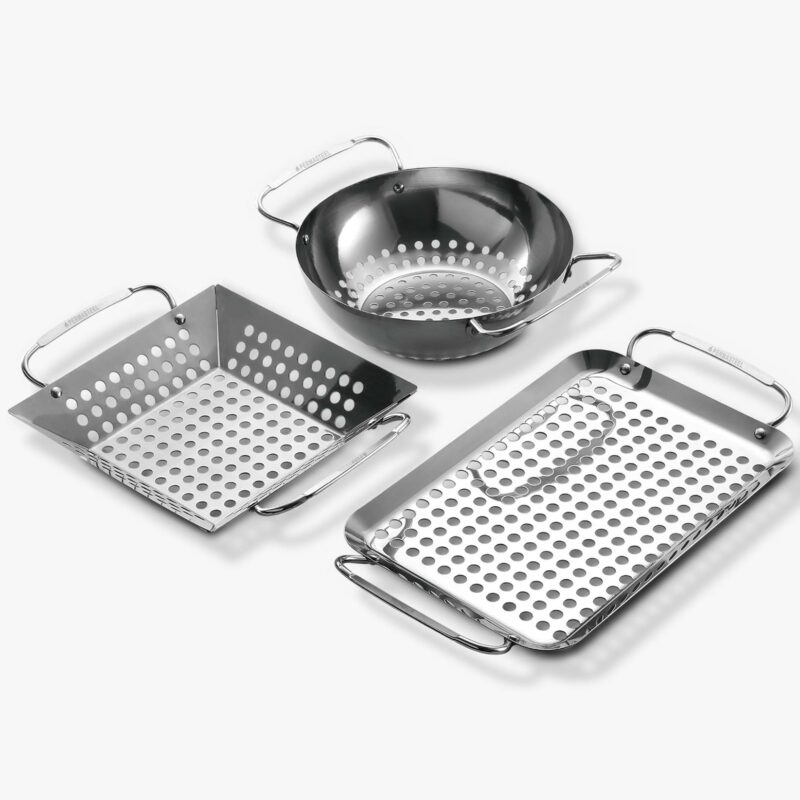 Permasteel PA-12010-SS Stainless Steel 3-piece Grilling Basket Set for Outdoor Grill