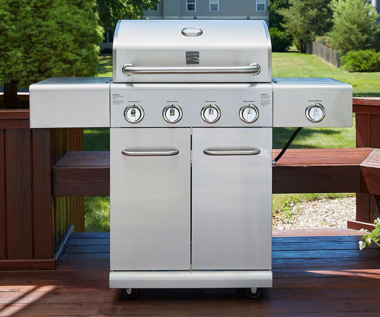 Kenmore 4-Burner Gas Grill with Side Searing Burner in Stainless Steel PG-40405SOL-SE Stylish