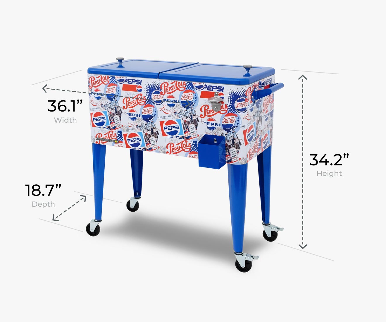 Pepsi 80-Quart Officially Licensed Patio Cooler by Permasteel Product Features Image 1