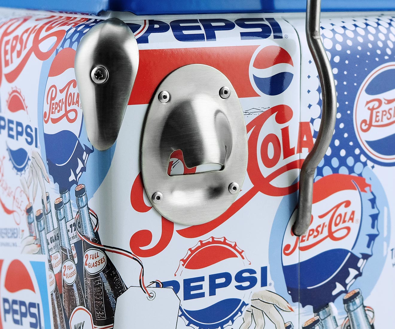 Pepsi 14-Quart Small Portable Picnic Cooler with Old Vintage Pepsi Logos Officially Licensed Cooler Personal Cooler Product Features Image 2