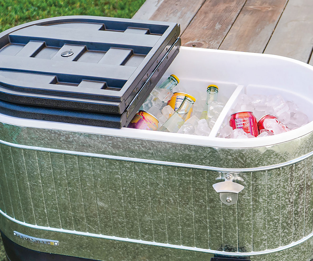 Permasteel 80 Quart Portable Cooler in Galvanized Steel