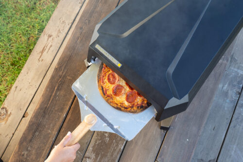 Permasteel 12-Inch Gas Pizza Oven in Black (PO-40001-BK) - Portable Outdoor Pizza Oven with Cover and Foldable Legs