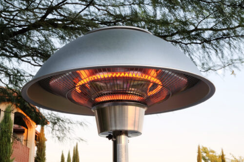 Permasteel Electric Patio Heater with Built-In Tabletop, PH-90202-SS-AM, 1500W Infrared Heater for Indoor/Outdoor Use