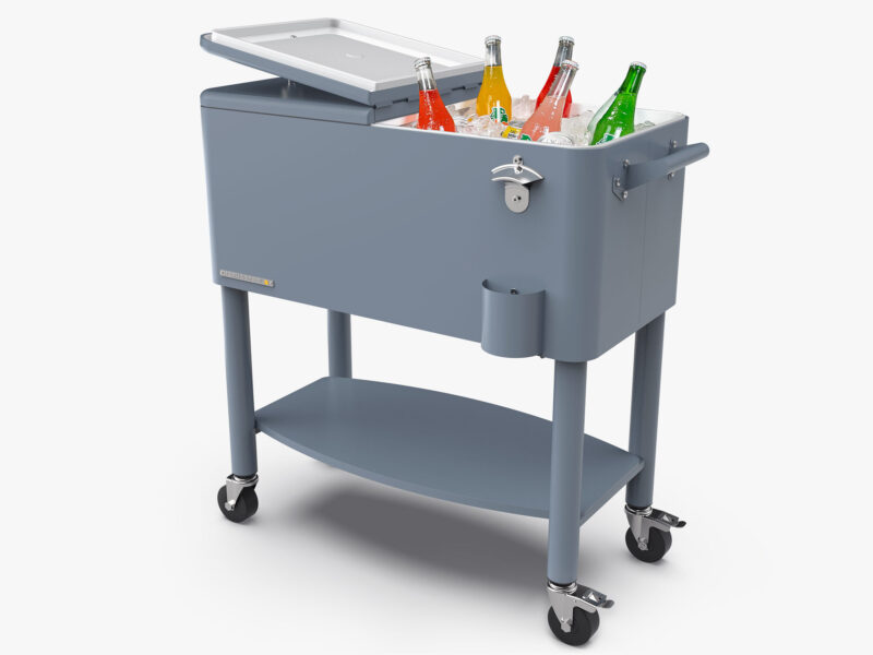 Permasteel 80 quart party patio cooler with divider blue