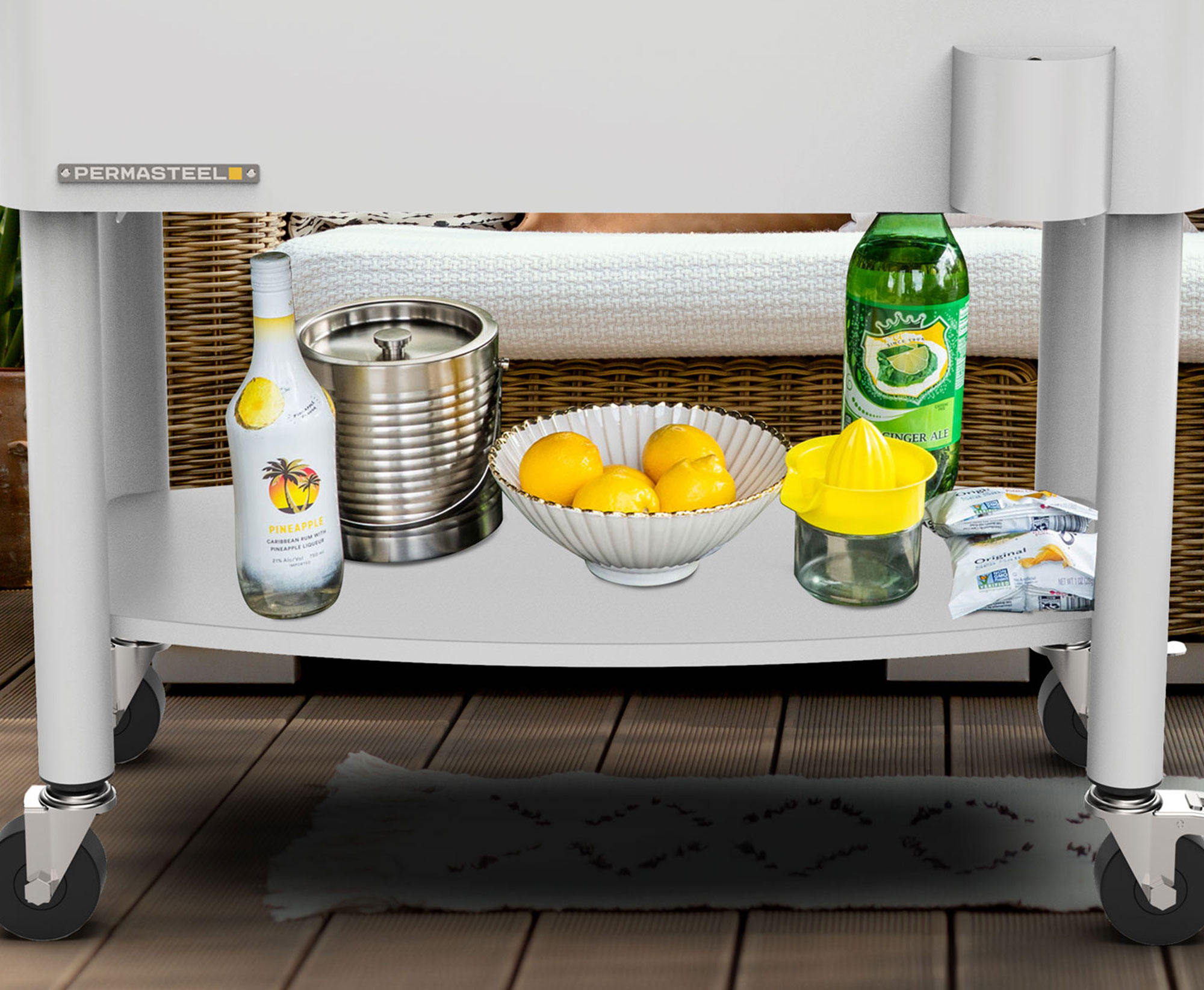 Permasteel Cooler with storage shelf and drink divider