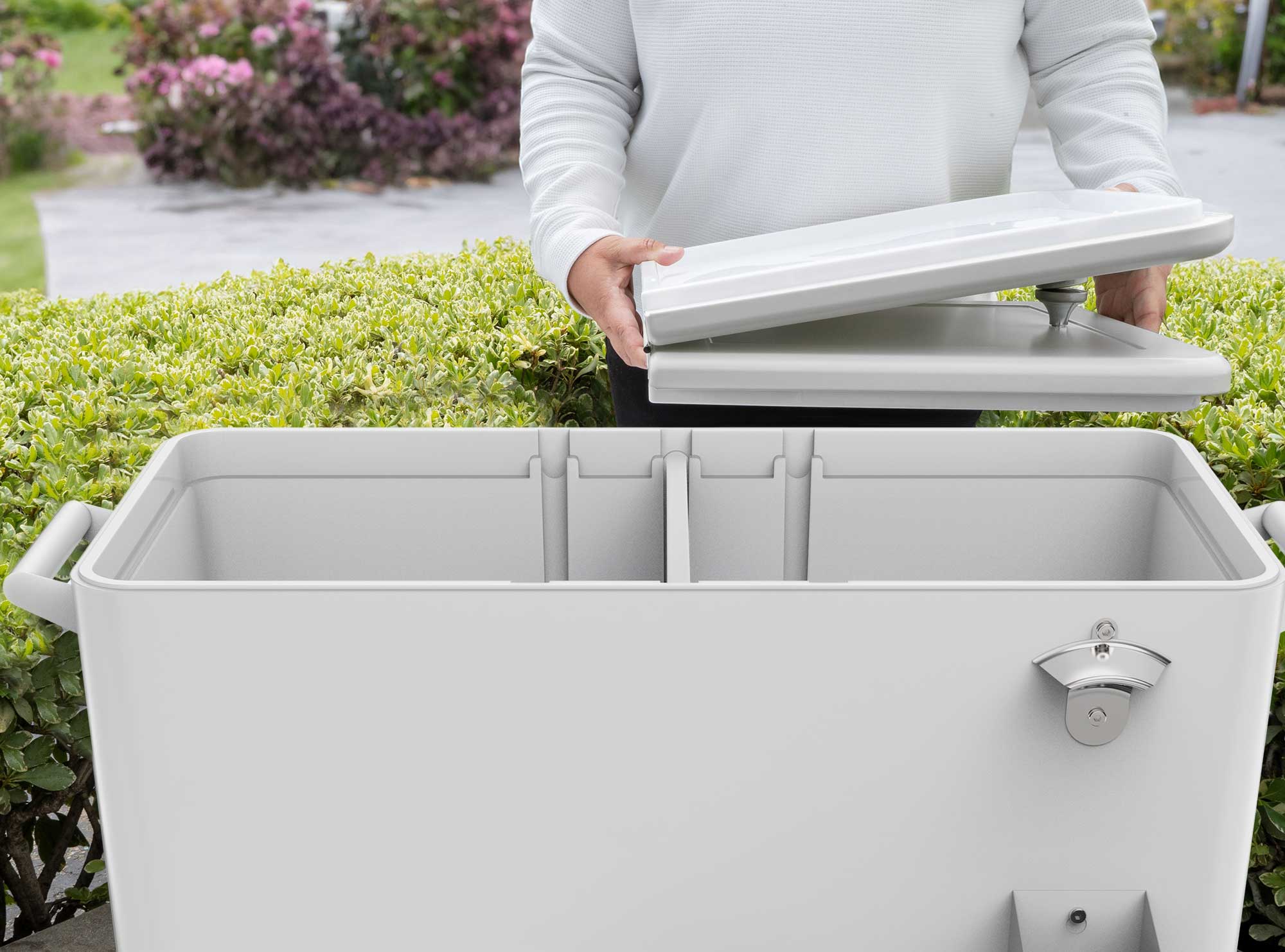 Permasteel White Cooler with drink divider