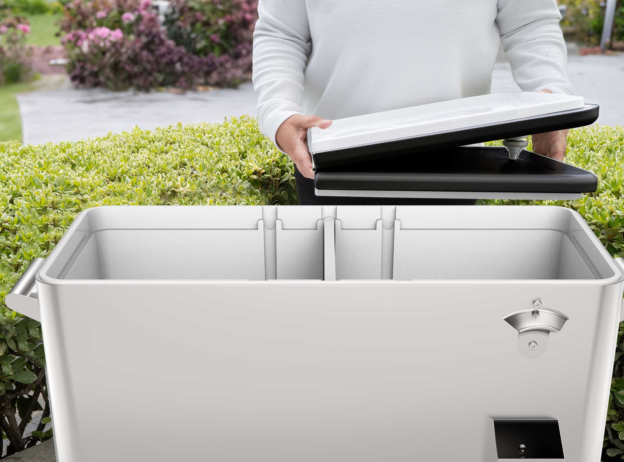 Permasteel Removable Cooler Basic Cooler Portable Stainless Steel with drink divider