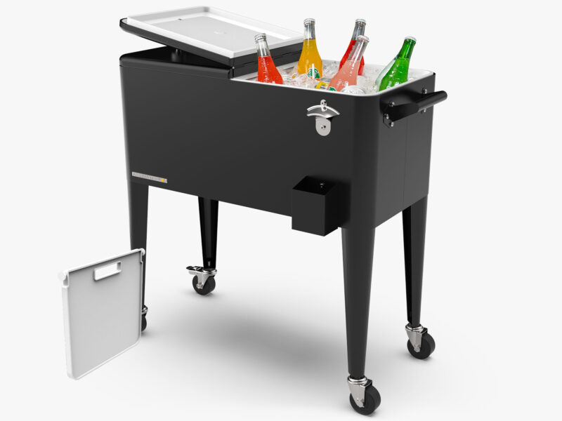 Permasteel Black Cooler with drink divider