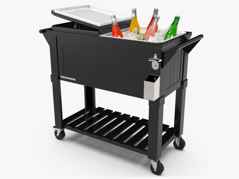 PS 203F1D Black Permasteel 80 QT Rolling cooler divider
