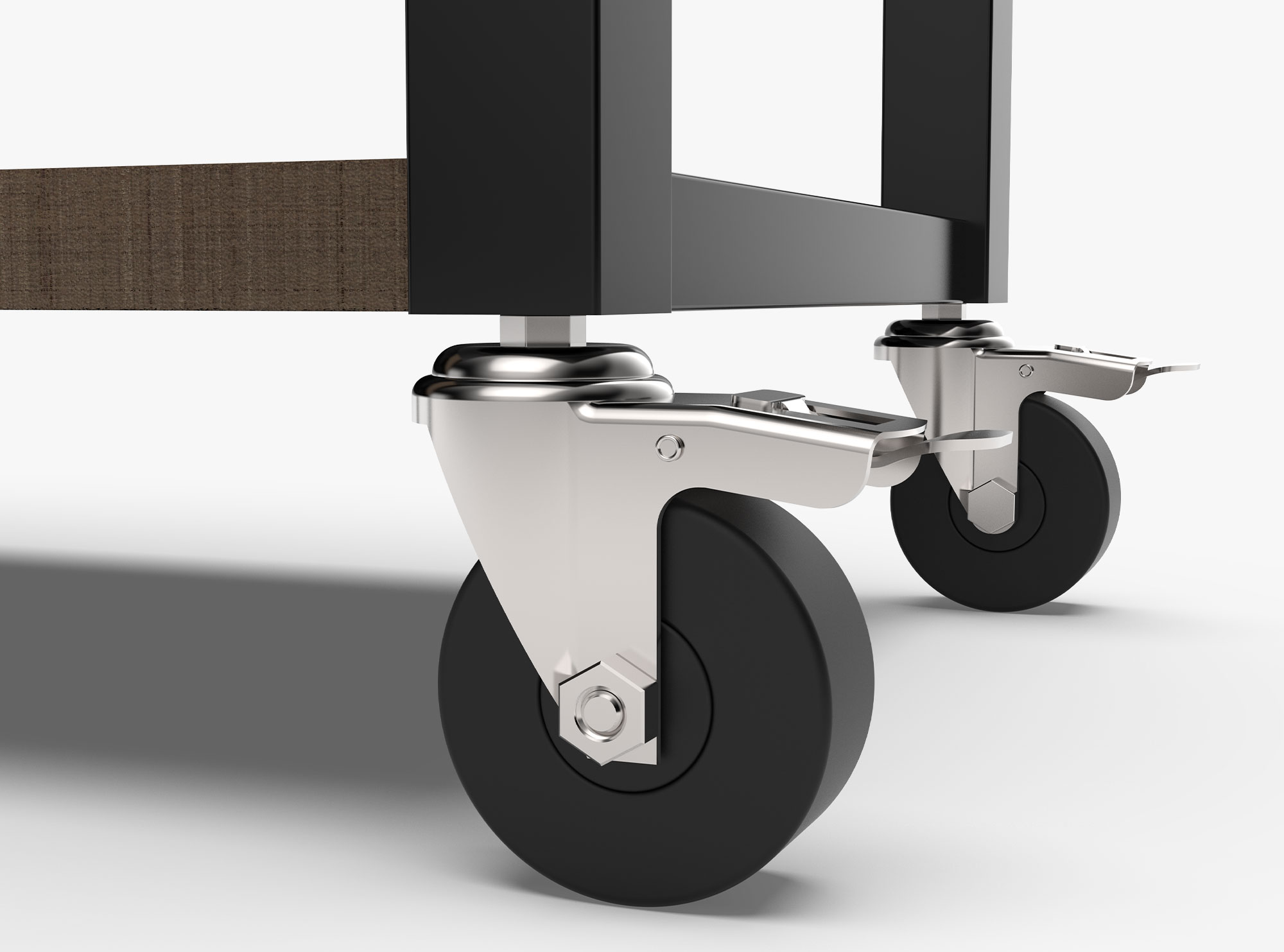 PS 205D Woodgrain Brown Permasteel 80 qt rolling cooler with dividers